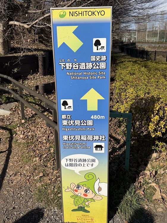 下野谷遺跡の案内看板